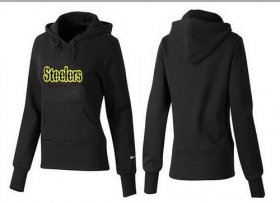 Wholesale Cheap Women\'s Pittsburgh Steelers Authentic Logo Pullover Hoodie Black