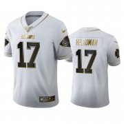 Wholesale Cheap Kansas City Chiefs #17 Mecole Hardman Men's Nike White Golden Edition Vapor Limited NFL 100 Jersey