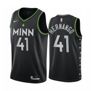 Wholesale Cheap Nike Timberwolves #41 Juancho Hernangomez Black NBA Swingman 2020-21 City Edition Jersey