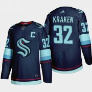 Wholesale Cheap Seattle Kraken #32 Kraken Men's Adidas 2021-22 Navy Home Authentic Stitched NHL Jersey