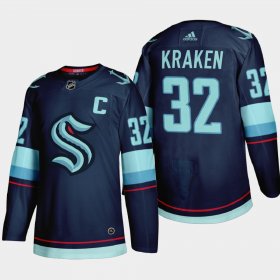 Wholesale Cheap Seattle Kraken #32 Kraken Men\'s Adidas 2021-22 Navy Home Authentic Stitched NHL Jersey