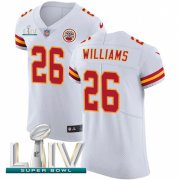Wholesale Cheap Nike Chiefs #26 Damien Williams White Super Bowl LIV 2020 Men's Stitched NFL New Elite Jersey