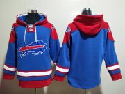 Wholesale Cheap Men's Buffalo Bills Blank Blue Ageless Must Have Lace Up Pullover Hoodie