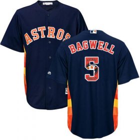 Wholesale Cheap Astros #5 Jeff Bagwell Navy Blue Team Logo Fashion Stitched MLB Jersey