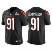 Wholesale Cheap Men's Cincinnati Bengals #91 Trey Hendrickson 2022 Black Super Bowl LVI Vapor Limited Stitched Jersey