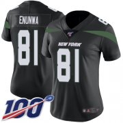 Wholesale Cheap Nike Jets #81 Quincy Enunwa Black Alternate Women's Stitched NFL 100th Season Vapor Limited Jersey