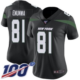 Wholesale Cheap Nike Jets #81 Quincy Enunwa Black Alternate Women\'s Stitched NFL 100th Season Vapor Limited Jersey