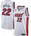Wholesale Cheap Men's Miami Heat #22 Jimmy Butler White With NO.6 Patch Stitched Jersey