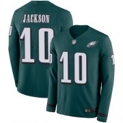 Wholesale Cheap Nike Eagles #10 DeSean Jackson Midnight Green Team Color Men's Stitched NFL Limited Therma Long Sleeve Jersey