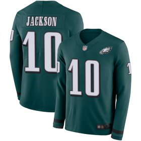 Wholesale Cheap Nike Eagles #10 DeSean Jackson Midnight Green Team Color Men\'s Stitched NFL Limited Therma Long Sleeve Jersey