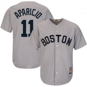 Wholesale Cheap Boston Red Sox #11 Luis Aparicio Majestic Cooperstown Collection Cool Base Player Jersey Gray