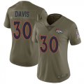 Wholesale Cheap Nike Broncos #30 Terrell Davis Olive Women's Stitched NFL Limited 2017 Salute to Service Jersey