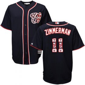 Wholesale Cheap Nationals #11 Ryan Zimmerman Navy Blue Team Logo Fashion Stitched MLB Jersey