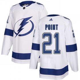 Wholesale Cheap Adidas Lightning #21 Brayden Point White Road Authentic Stitched NHL Jersey