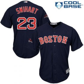 Wholesale Cheap Red Sox #23 Blake Swihart Navy Blue Cool Base 2018 World Series Stitched Youth MLB Jersey
