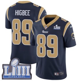 Wholesale Cheap Nike Rams #89 Tyler Higbee Navy Blue Team Color Super Bowl LIII Bound Youth Stitched NFL Vapor Untouchable Limited Jersey