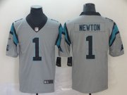 Wholesale Cheap Nike Panthers #1 Cam Newton Silver Men's Stitched NFL Limited Inverted Legend Jersey