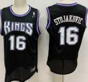 Wholesale Cheap Men's Sacramento Kings #16 Peja Stojakovic Black Soul Swingman Jersey