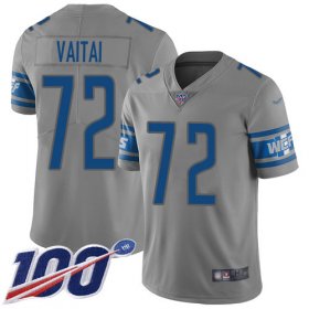 Wholesale Cheap Nike Lions #72 Halapoulivaati Vaitai Gray Youth Stitched NFL Limited Inverted Legend 100th Season Jersey