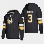 Wholesale Cheap Pittsburgh Penguins #3 Olli Maatta Black adidas Lace-Up Pullover Hoodie