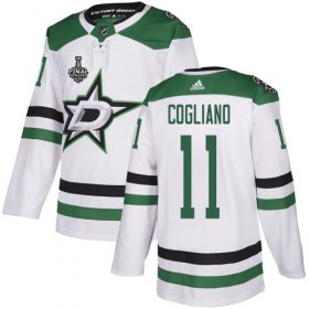 Cheap Adidas Stars #11 Andrew Cogliano White Road Authentic Youth 2020 Stanley Cup Final Stitched NHL Jersey