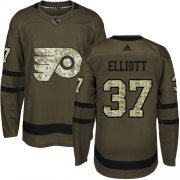 Wholesale Cheap Adidas Flyers #37 Brian Elliott Green Salute to Service Stitched NHL Jersey