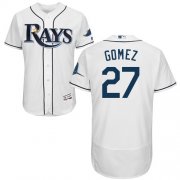 Wholesale Cheap Rays #27 Carlos Gomez White Flexbase Authentic Collection Stitched MLB Jersey