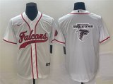 Wholesale Cheap Men's Atlanta Falcons White Team Big Logo With Patch Cool Base Stitched Baseball Jersey