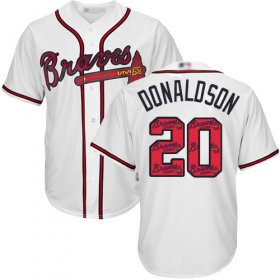 Wholesale Cheap Braves #20 Josh Donaldson White Team Logo Fashion Stitched MLB Jersey