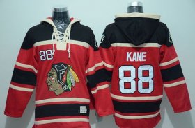 Wholesale Cheap Blackhawks #88 Patrick Kane Red Sawyer Hooded Sweatshirt Stitched NHL Jersey