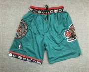 Wholesale Cheap Men's Memphis Grizzlies Teal Green 1995-96 Just Don Shorts Swingman Shorts
