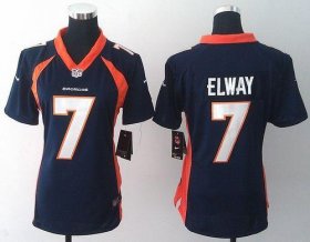 Wholesale Cheap Nike Broncos #7 John Elway Blue Alternate Women\'s Stitched NFL New Elite Jersey