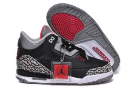 Wholesale Cheap Kids Air Jordan 3 Retro Basketball shoes black/white-cement-red