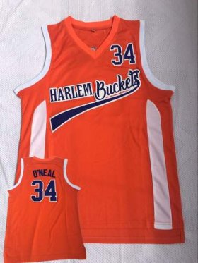 Wholesale Cheap Harlem Buckets 34 O\'Neal Orange Uncle Drew Movie Basketball Jersey