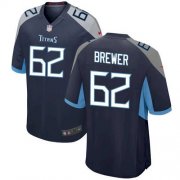 Wholesale Cheap Men's Tennessee Titans #62 Aaron Brewer Navy Game Nike Jersey