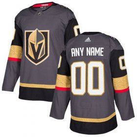 Wholesale Cheap Men\'s Adidas Vegas Golden Knights Personalized Authentic Gray Home NHL Jersey