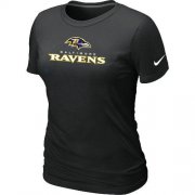 Wholesale Cheap Women's Nike Baltimore Ravens Authentic Logo T-Shirt Black