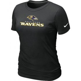 Wholesale Cheap Women\'s Nike Baltimore Ravens Authentic Logo T-Shirt Black