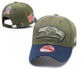 Wholesale Cheap NFL Seahawks Team Logo Olive Peaked Adjustable Hat Q56