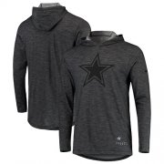Wholesale Cheap Men's Dallas Cowboys Nike Heathered Charcoal Fan Gear Tonal Slub Hooded Long Sleeve T-Shirt