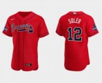 Wholesale Cheap Men's Red Atlanta Braves #12 Jorge Soler 2021 World Series Champions Flex Base Stitched Jersey