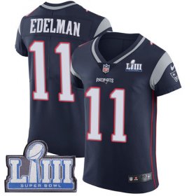 Wholesale Cheap Nike Patriots #11 Julian Edelman Navy Blue Team Color Super Bowl LIII Bound Men\'s Stitched NFL Vapor Untouchable Elite Jersey