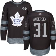 Wholesale Cheap Adidas Maple Leafs #31 Frederik Andersen Black 1917-2017 100th Anniversary Stitched NHL Jersey