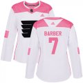 Wholesale Cheap Adidas Flyers #7 Bill Barber White/Pink Authentic Fashion Women's Stitched NHL Jersey