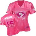 Wholesale Cheap Nike 49ers #16 Joe Montana Pink Women's Fem Fan NFL Game Jersey