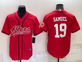 Wholesale Men\'s San Francisco 49ers #19 Deebo Samuel Red Stitched Cool Base Nike Baseball Jersey
