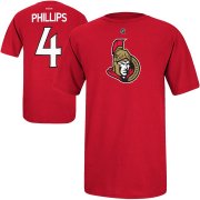 Wholesale Cheap Ottawa Senators #4 Chris Phillips Reebok Name and Number Player T-Shirt Red