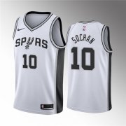 Wholesale Cheap Men' San Antonio Spurs #10 Jeremy Sochan White Association Edition Stitched Jersey
