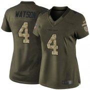 Wholesale Cheap Nike Texans #4 Deshaun Watson Green Women's Stitched NFL Limited 2015 Salute to Service Jersey