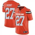 Wholesale Cheap Nike Browns #27 Kareem Hunt Orange Alternate Men's Stitched NFL Vapor Untouchable Limited Jersey